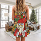 Christmas Hippie Santa Style V-Neck Sleeveless Cami Dress For Beach Trips Parties And Relaxed Warm Weather Style