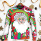 Christmas Colorful Santa Hippie Sweater For Winter Celebrations Family Events And Relaxed Seasonal Styling
