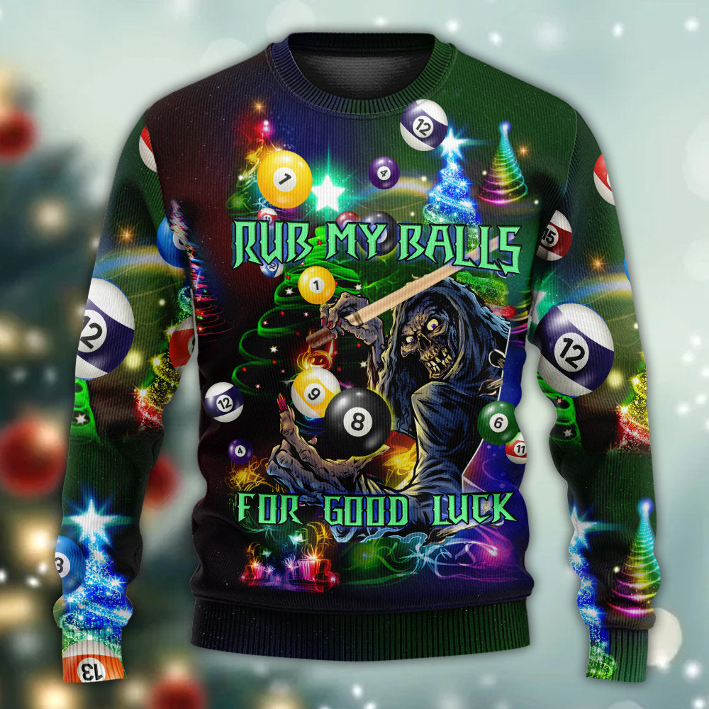Billiard Funny Christmas Game Sweater For Family Gatherings Winter Travel And Everyday Seasonal Comfort