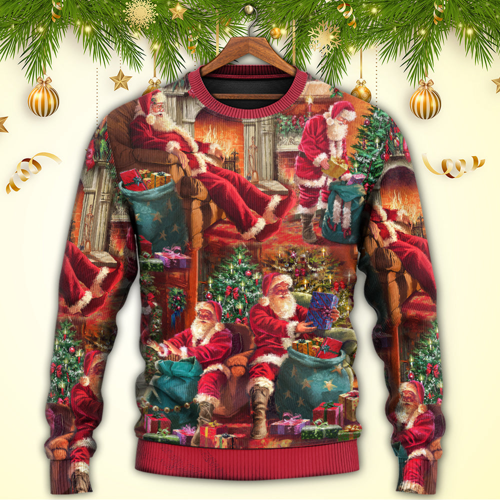 Christmas Santa Story Chilling Happy Xmas Sweater For Festive Family Events Casual Wear And Holiday Gift Giving