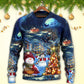 Christmas Family Snowman Santa Holiday Lights Sweater For Festive Family Events Casual Wear And Holiday Gift Giving