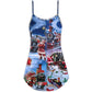 Christmas Santa And Train Joy – Women's Summer Sleeveless V-Neck Camisole Dress