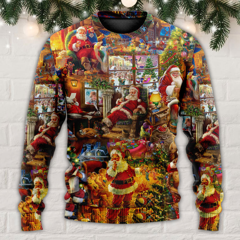 Santa Christmas Happy Holiday Season Of Joy Sweater For Holiday Parties Family Gatherings And Seasonal Gift Giving