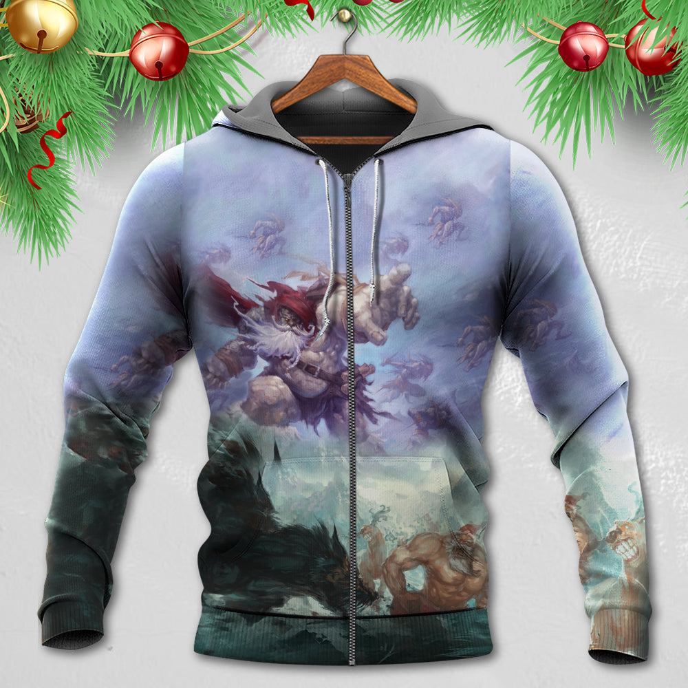 Fantasy Santa Battle Hoodie For Seasonal Parties Casual Wear And Thoughtful Holiday Gifts