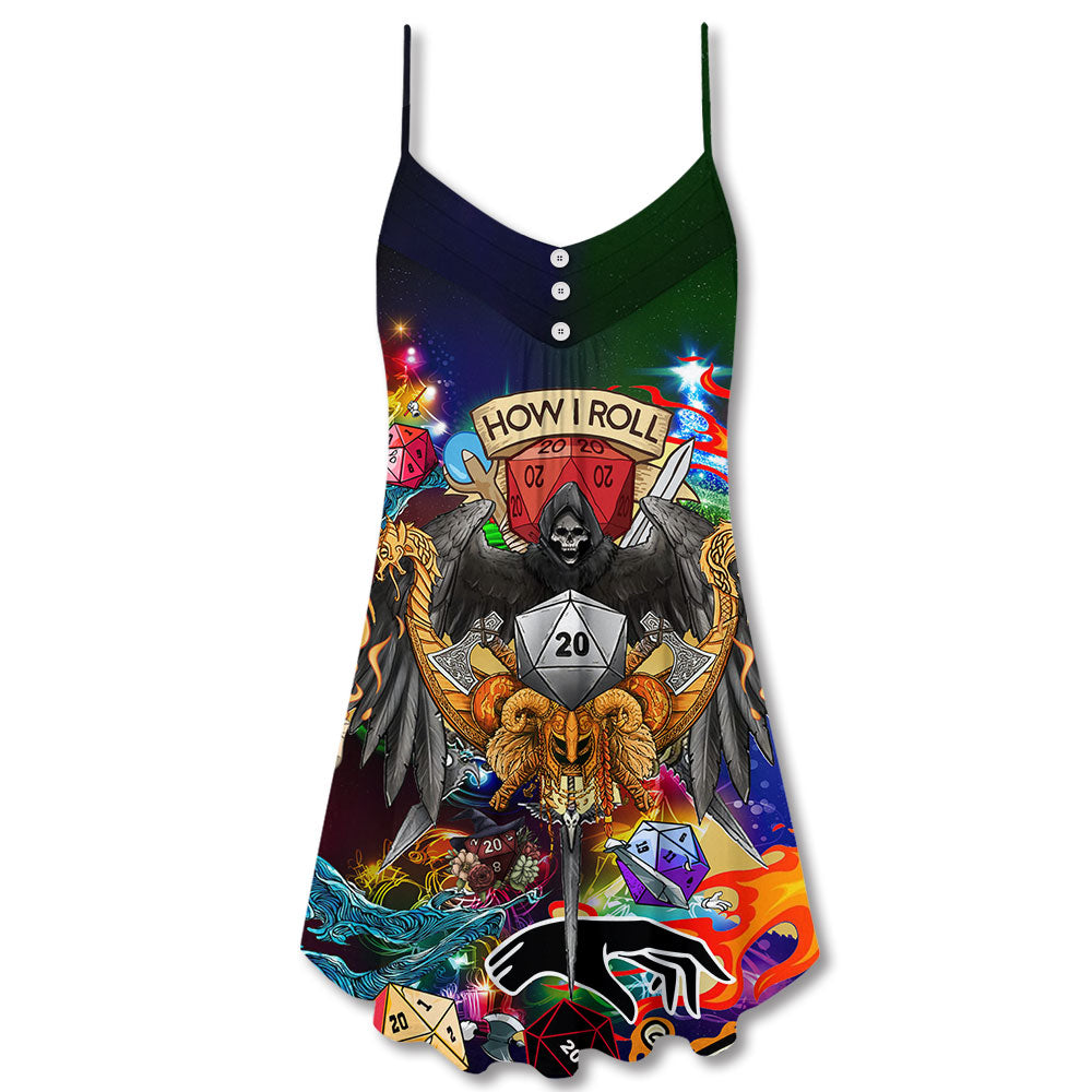 Dice Santa Merry Christmas Snow – Women's Summer Sleeveless V-Neck Camisole Dress