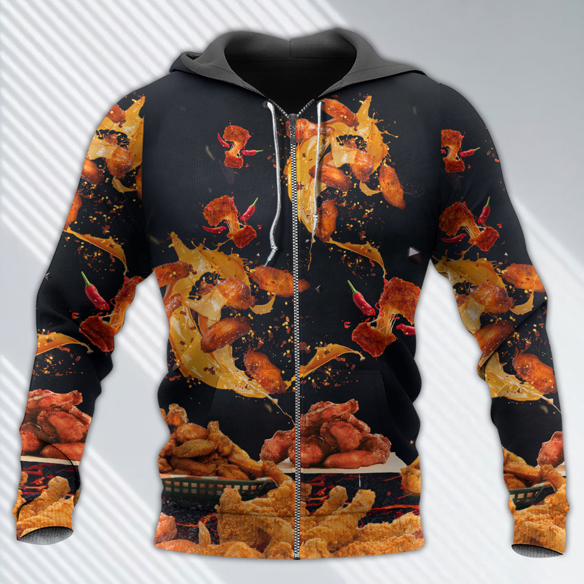 Chicken Wings Fast Food Lover Hoodie For Country Enthusiasts Outdoor Activities And Gifting