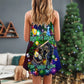 Christmas Billiard Funny Holiday V-Neck Sleeveless Cami Dress For Summer Events And Comfortable Everyday Style