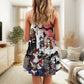 Japanese Style Cat Art V-Neck Sleeveless Cami Dress For Festivals Travel And Relaxed Casual Summer Wear