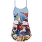 Christmas Family Snowman Joy V-Neck Sleeveless Cami Dress For Beach Trips Parties And Relaxed Warm Weather Style