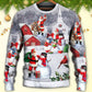 Christmas Santa Snowman Family Town Sweater For Holiday Travel Winter Outings And Cheerful Gift Giving