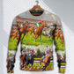 Horse Racing Forward Motion Sweater For Distinctive Animal Artwork Holidays And Thoughtful Gifts