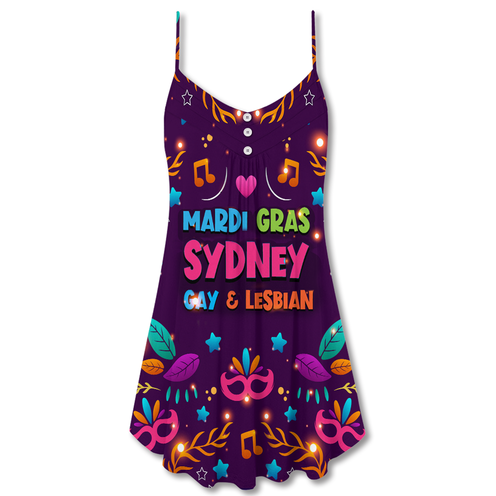 Amazing Pride Festival Style V-Neck Sleeveless Cami Dress For Beach Trips Parties And Relaxed Warm Weather Style