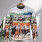 Horse Racing Wild Power Sweater For Casual Styling Weekend Outings And Creative Gift Giving