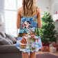Christmas Santa And Snowman Friends V-Neck Sleeveless Cami Dress For Festive Events And Casual Summer Styling