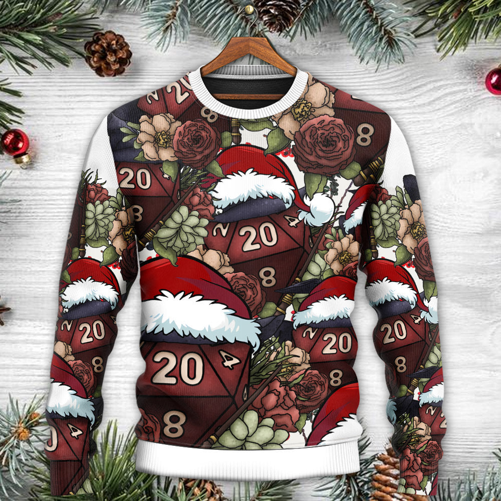 Christmas D20 Witch Dice Holiday Vibe Sweater For Festive Parties Family Photos And Comfortable Seasonal Wear