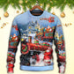Christmas Santa Train Gift Painting Sweater For Family Gatherings Winter Travel And Everyday Seasonal Comfort