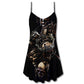 Skull King Lives Forever V-Neck Sleeveless Cami Dress For Vacations Parties And Expressive Warm Weather Styling