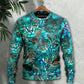 Blue Colorful Cat Sweater For Animal Lovers Casual Wear Holidays And Thoughtful Gifting