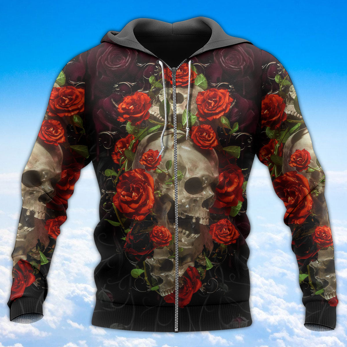 Skull Roses Hoodie For Gothic Inspired Travel Casual Style And Gift Giving
