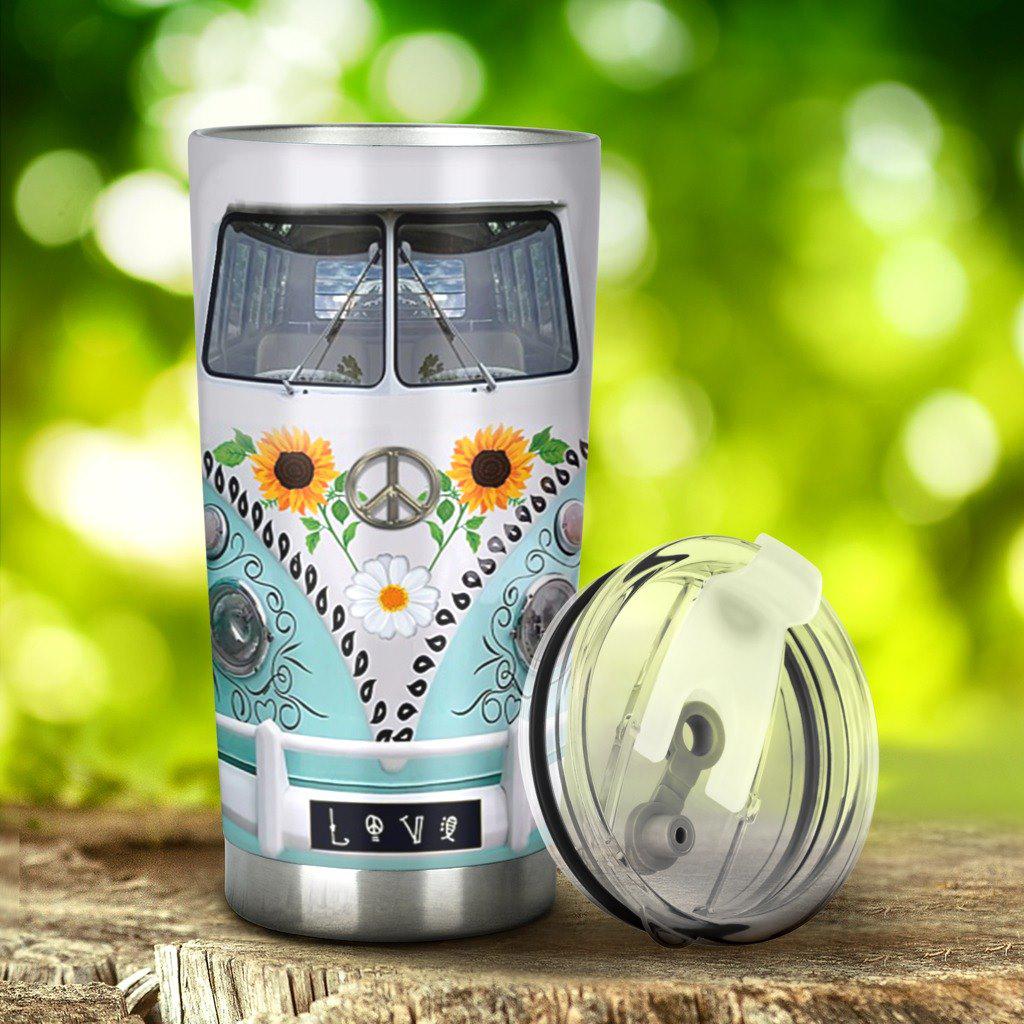 Hippie Lover Personalized 20 Oz Tumbler For Coffee Travel And Daily Drinks
