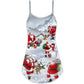Santa Snow Mountain Art V-Neck Sleeveless Cami Dress For Summer Events And Comfortable Everyday Style
