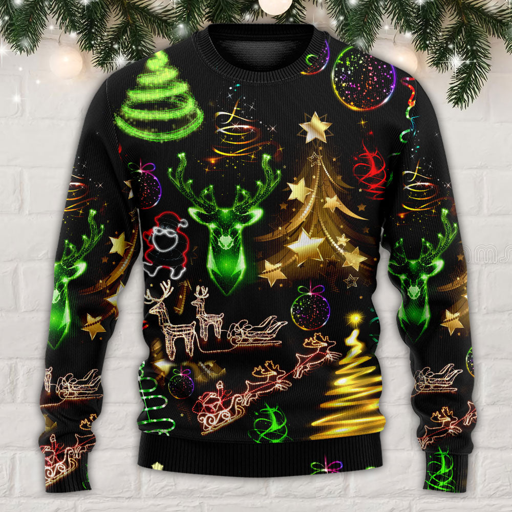 Christmas Neon Tree And Snowman Sweater For Holiday Parties Family Gatherings And Seasonal Gift Giving