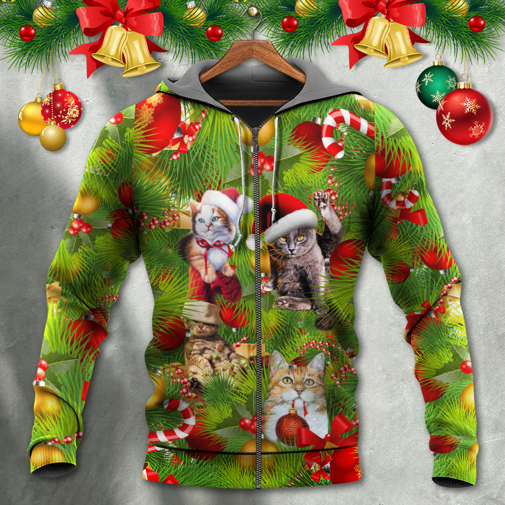Christmas Lazy Cat Cozy Day Hoodie For Holiday Parties Weekend Outings And Cheerful Gift Giving