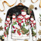 Christmas Cute Snowman Cardinal Happy Xmas Sweater For Holiday Parties Family Gatherings And Seasonal Gift Giving