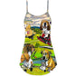 Golf Dog Driving Cart V-Neck Sleeveless Cami Dress For Festival Weekends Travel And Comfortable Casual Outfits
