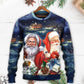 Christmas Santa Claus Snow Scene Sweater For Winter Parties Seasonal Adventures And Relaxed Everyday Styling