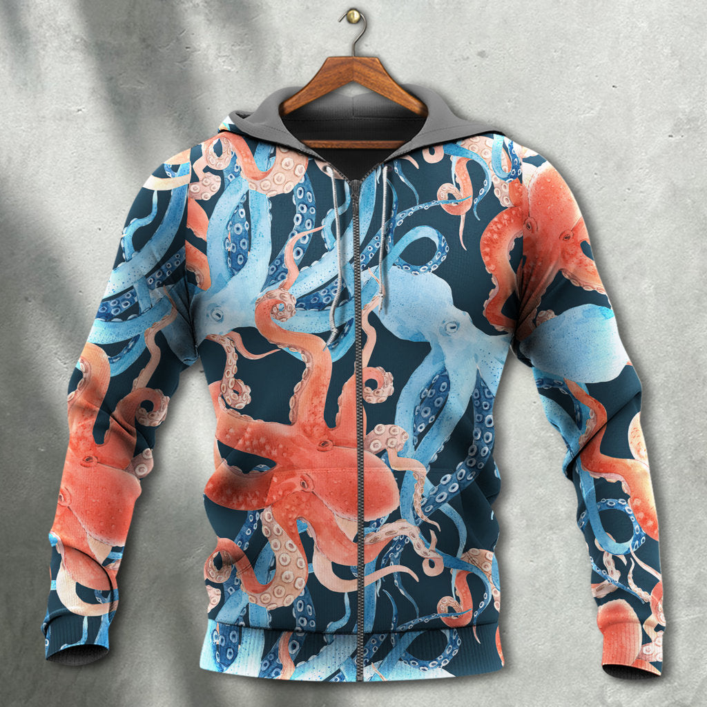 Colorful Octopus Ocean Life Hoodie For Seaside Adventures Daily Style And Comfortable Outfits