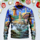 Lighthouse Christmas Santa Shine Like A Light Sweater For Seasonal Parties Cozy Gatherings And Thoughtful Holiday Gifts