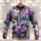 Purple Psychedelic Cat Hoodie For Festival Days Weekend Adventures And Relaxed Style