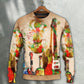 Abstract Colorful Guitar Sweater For Holidays Parties And Comfortable Everyday Wear