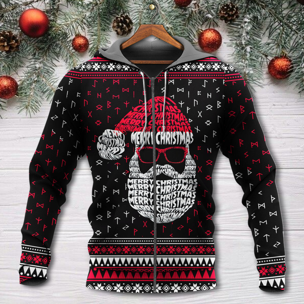 Santa Retro Nordic Pattern - 3D Hoodie