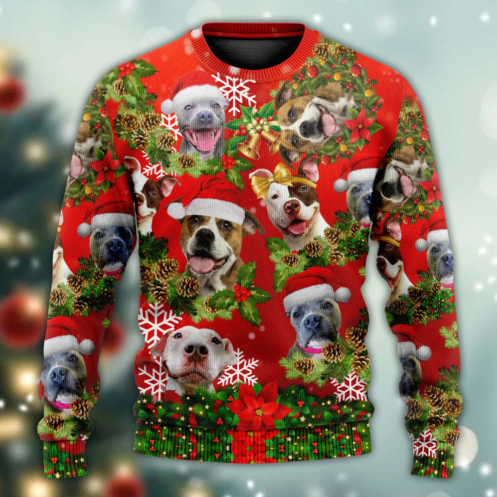 Pitbull Christmas Dogs Are Family Sweater For Festive Family Events Casual Wear And Holiday Gift Giving