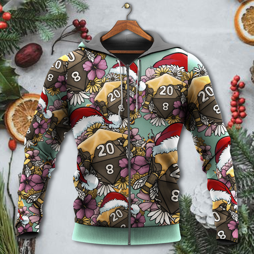 Christmas Bee Dice Holiday Vibe Hoodie For Holiday Vacations Winter Events And Everyday Comfort