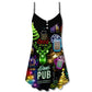 Christmas Party Neon Party V-Neck Sleeveless Cami Dress For Festivals Travel And Relaxed Casual Summer Wear