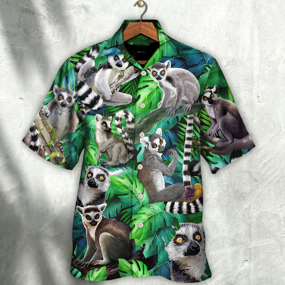 Jungle Lemur Hawaiian Shirt For Vacation Parties Beach Outings And Relaxed Daily Wear