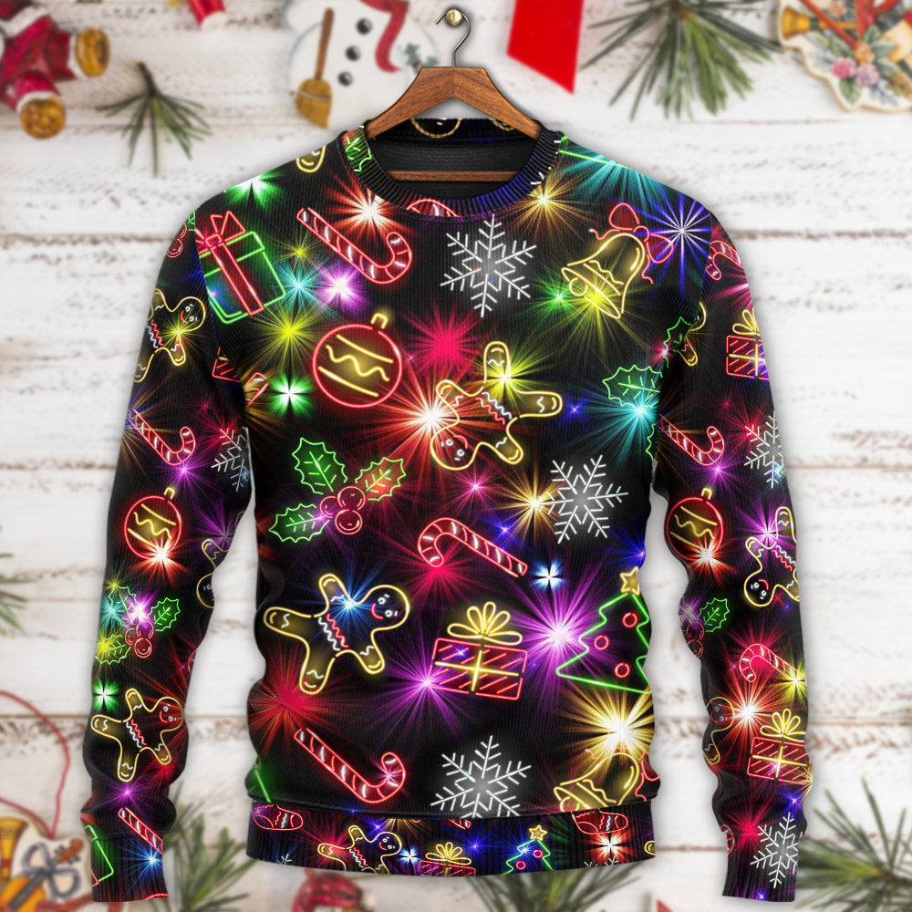Christmas Tree Gifts Gingerbread Neon Sweater For Winter Parties Seasonal Adventures And Relaxed Everyday Styling