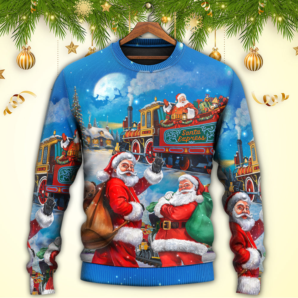 Christmas Santa Train Gift Sweater For Seasonal Parties Cozy Gatherings And Thoughtful Holiday Gifts