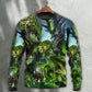 Green Dragon Skull Fantasy Sweater For Art Lovers Holidays Parties And Comfortable Wear
