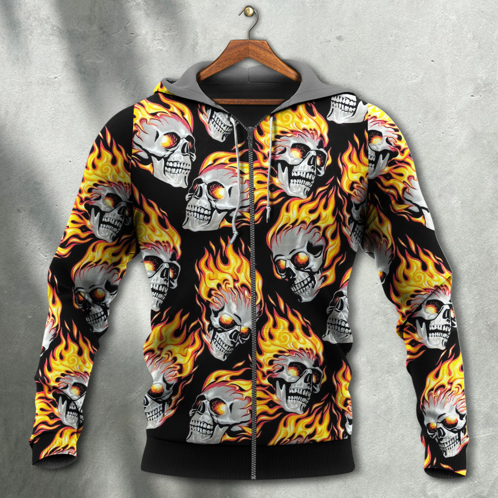 Skull Fire Energy Hoodie For Gothic Streetwear Night Events And Bold Everyday Style