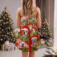 Christmas Dogs Pitbull Family Love V-Neck Sleeveless Cami Dress For Festive Events And Casual Summer Styling
