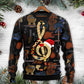 Christmas Guitar Happiness Santa Hat Sweater For Holiday Travel Winter Outings And Cheerful Gift Giving