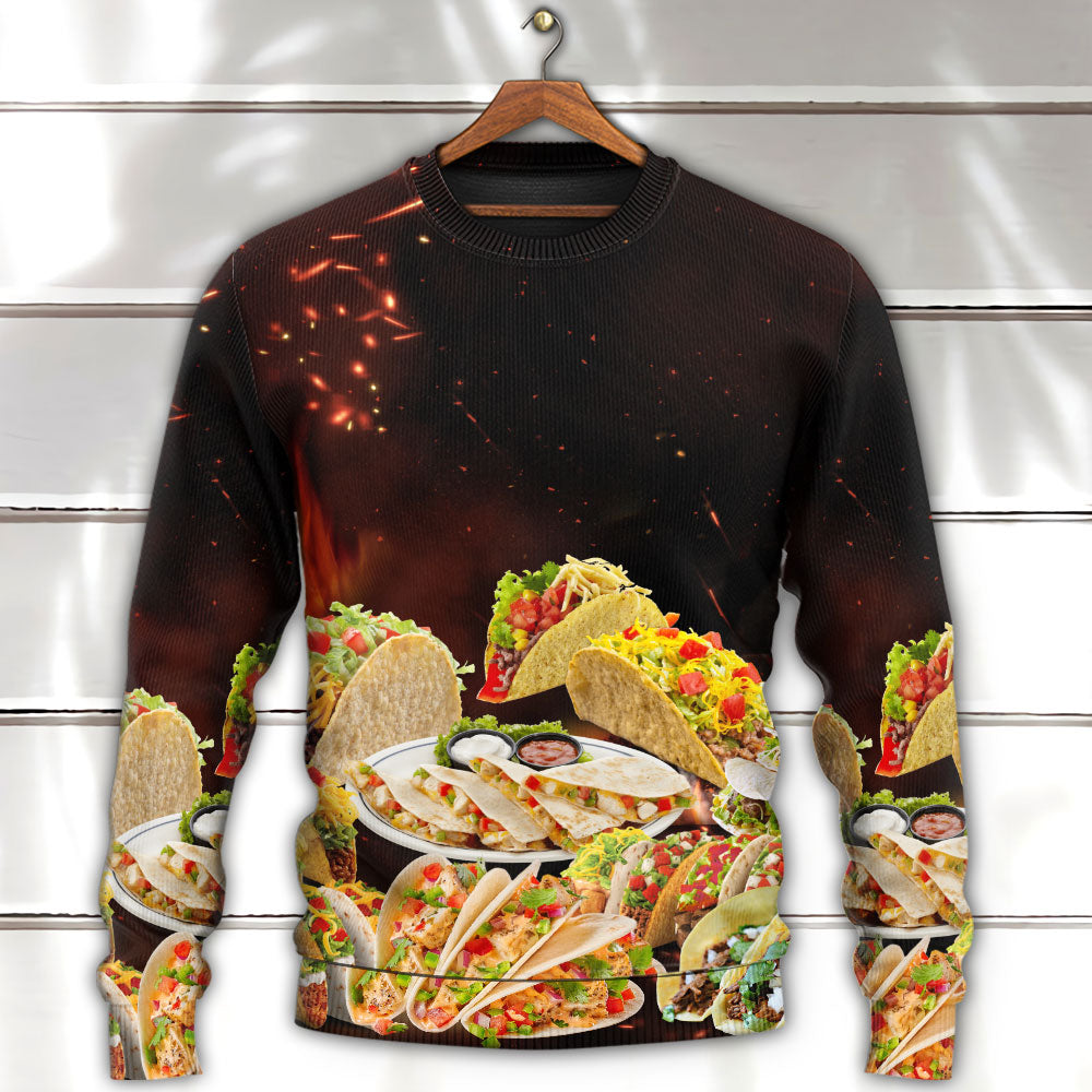 Tacos Fast Food Delicious Sweater For Weekend Outings Parties And Thoughtful Gift Giving