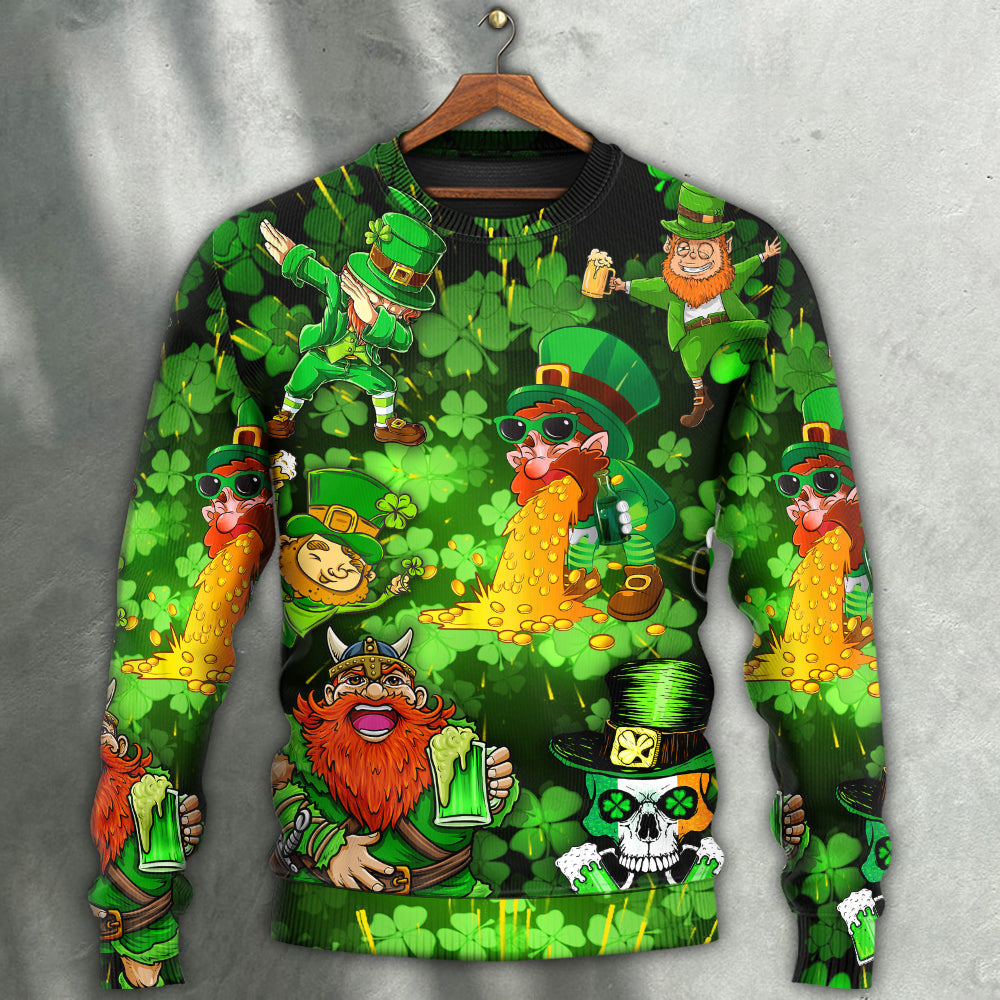 Irish Viking Skull Leprechaun Gnome Sweater For Mythic Art Fans Travel Adventures And Distinctive Gifting