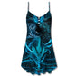 Blue Dragon Lightning Witch V-Neck Sleeveless Cami Dress For Summer Vacations Festivals And Casual Everyday Wear