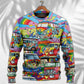 Hippie Van Colorful Peace Sweater For Festival Adventures Vacations And Relaxed Daily Styling