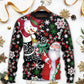 Christmas Snowy Day With Santa And Snowman Sweater For Winter Celebrations Family Events And Thoughtful Gifting